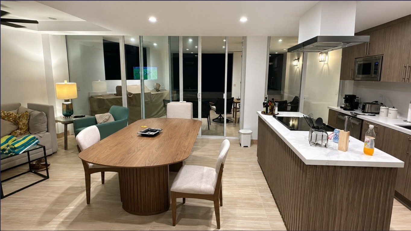 Kitchen and dining area of a completed Shark residence